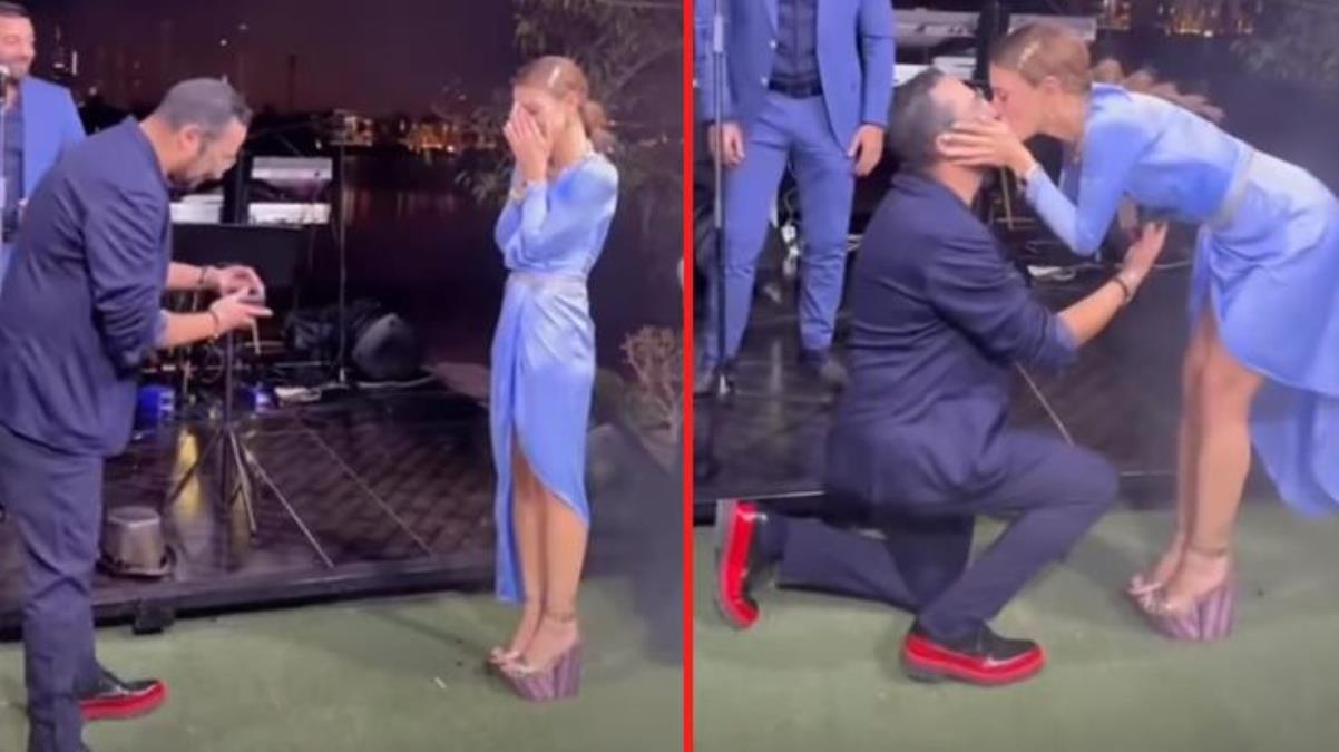 Güzel oyuncu Bestemsu Özdemir muradına erdi! Sevgilisi herkesin önünde diz çöküp evlilik teklifi etti