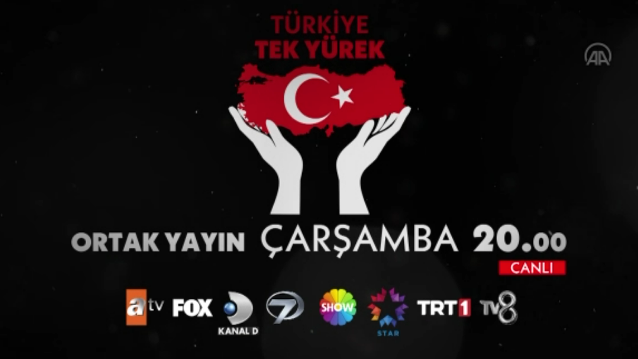 ATV, FOX, Kanal D, Kanal 7, Show TV, Star TV, TRT 1 ve TV8’den ortak canlı yayın