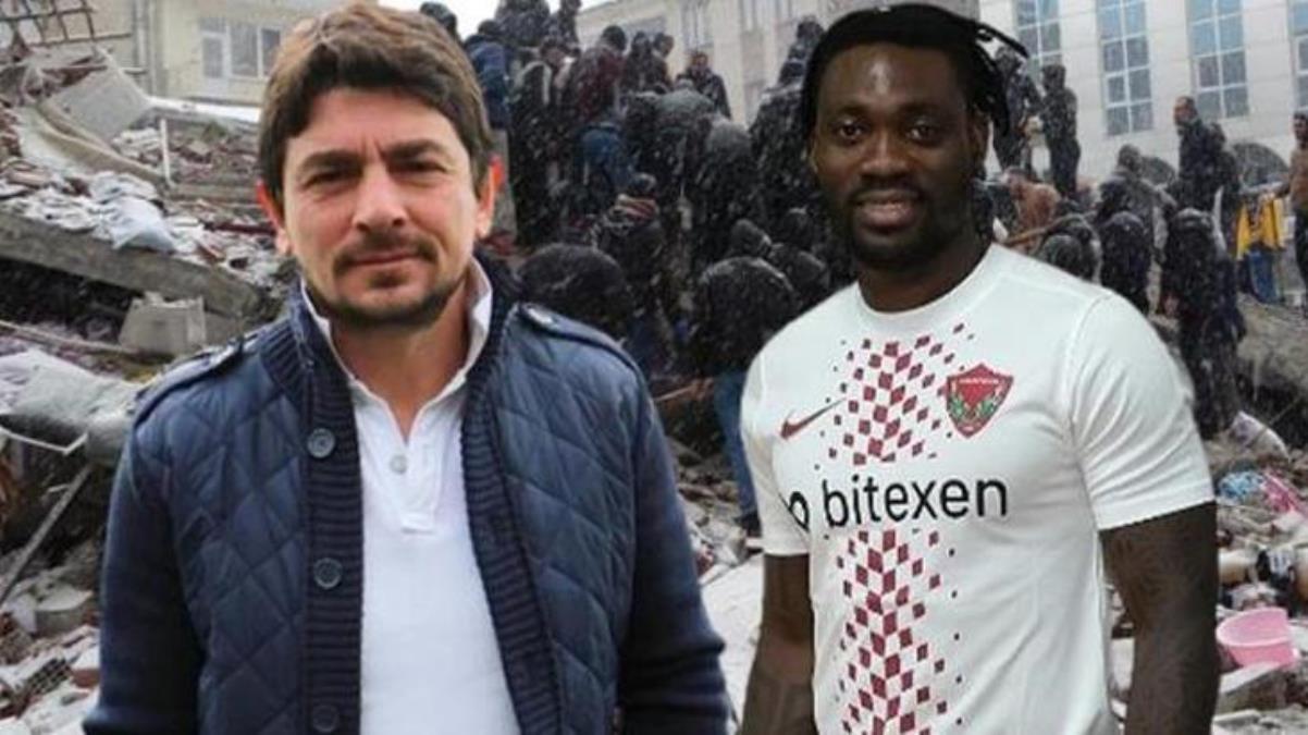 Hataysporlu futbolcu ve sportif direktörün enkaz altında kaldığı belirtilen bölgeden vahim görüntü