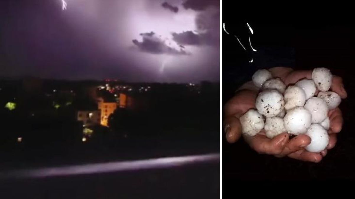 Kilis’te “Süper hücre fırtınası”! Şimşekler geceyi aydınlattı, görüntüler tüyler ürpertti