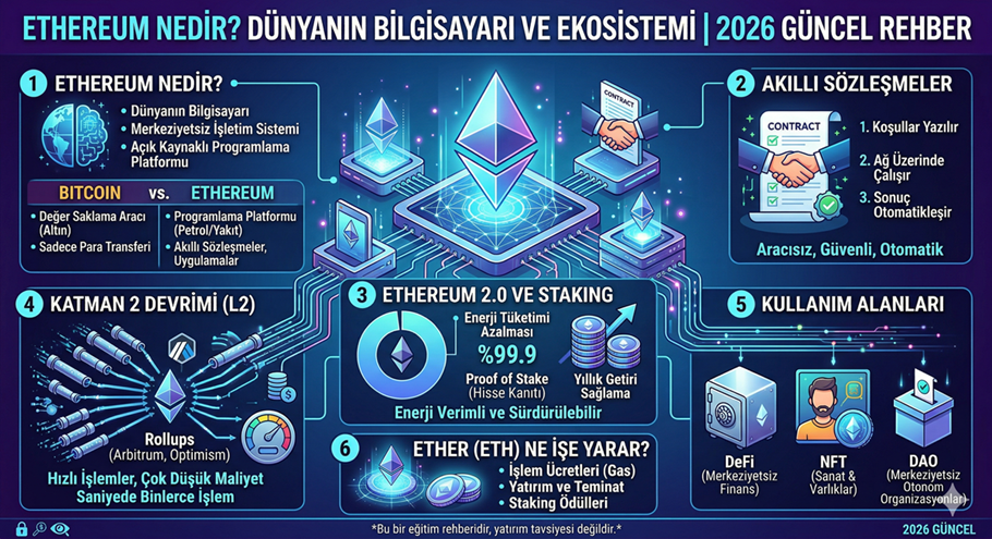 Ethereum Nedir? Ne İşe Yarar? (2026 Güncel Rehber)