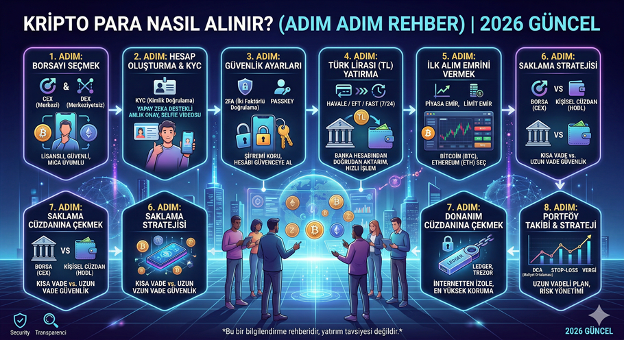 Kripto Para Nasıl Alınır? (2026 Güncel ve Güvenli Satın Alım Rehberi)